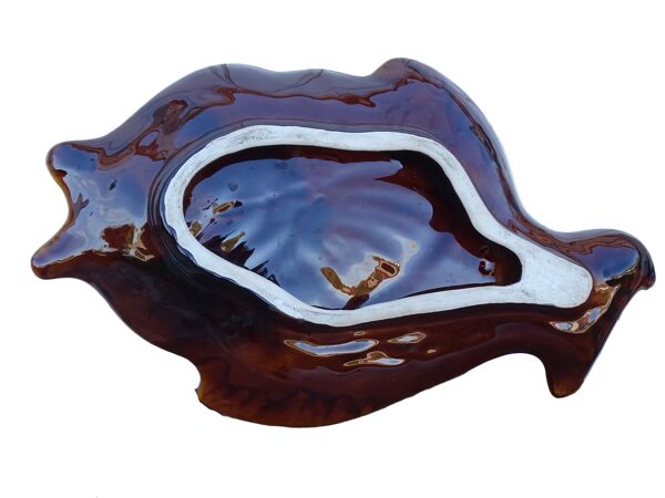 Assiette à poisson en faïence de Vallauris vintage française