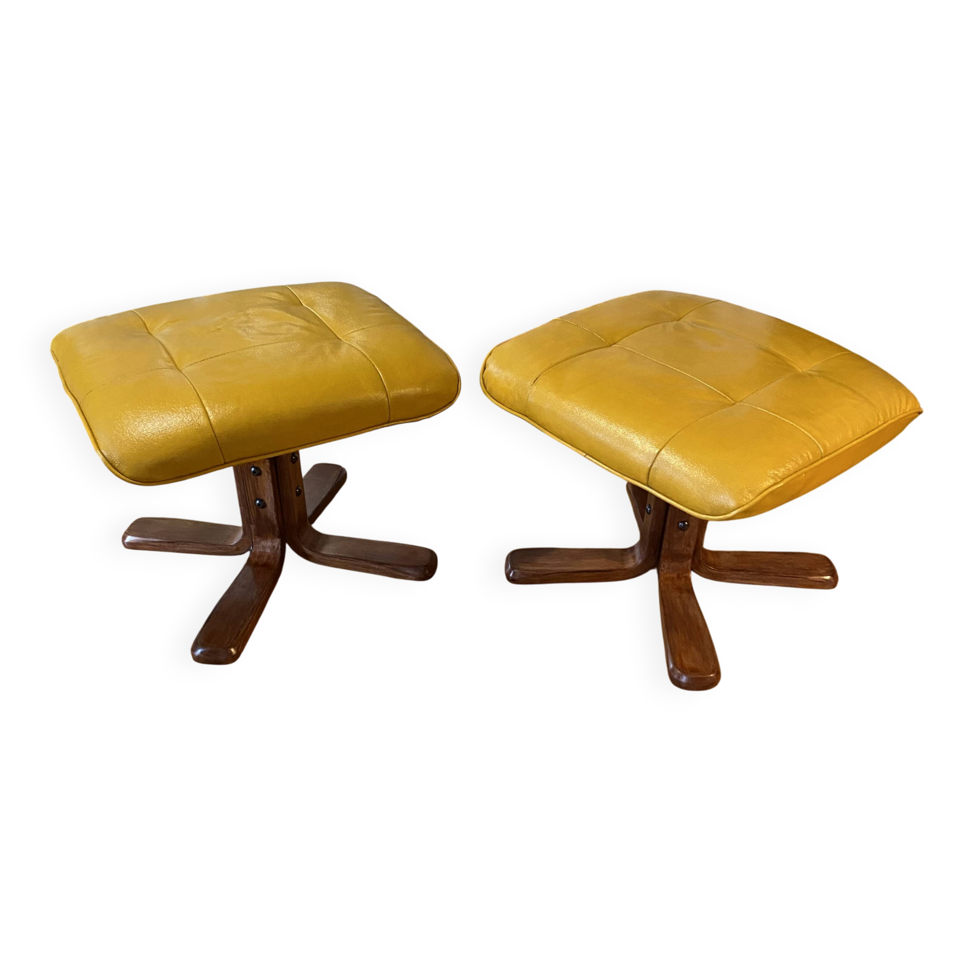 Pair of vintage Scandinavian footrests/ottomans from the 1970s – refurbished
