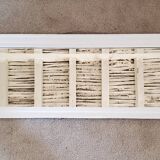 White art-deco mirror 134x32cm