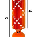 Camaieu table lamp - orange opaline and vintage fabric