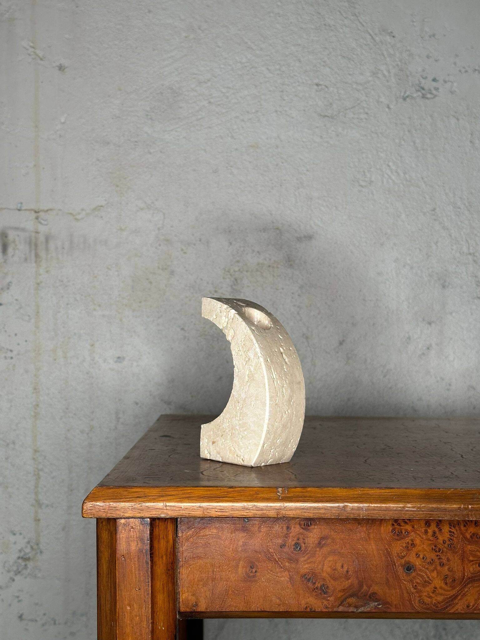 Travertine candle holder