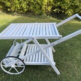 Service trolley terrace with wheels Desserte vintage bar Mid-century 1980