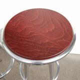 Set of 6 aluminum and wood bar stools in the Amat-3 style for Knoll, vintage 1990