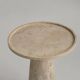 Pedestal cone side table in travertine