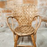 Children's armchair in chestnut basketry