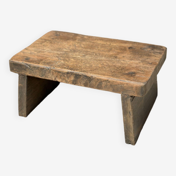 Small stool, side stool in old teak, footrest