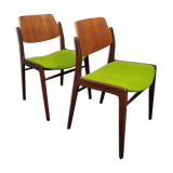 Two vintage teak dining chairs