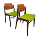 Two vintage teak dining chairs