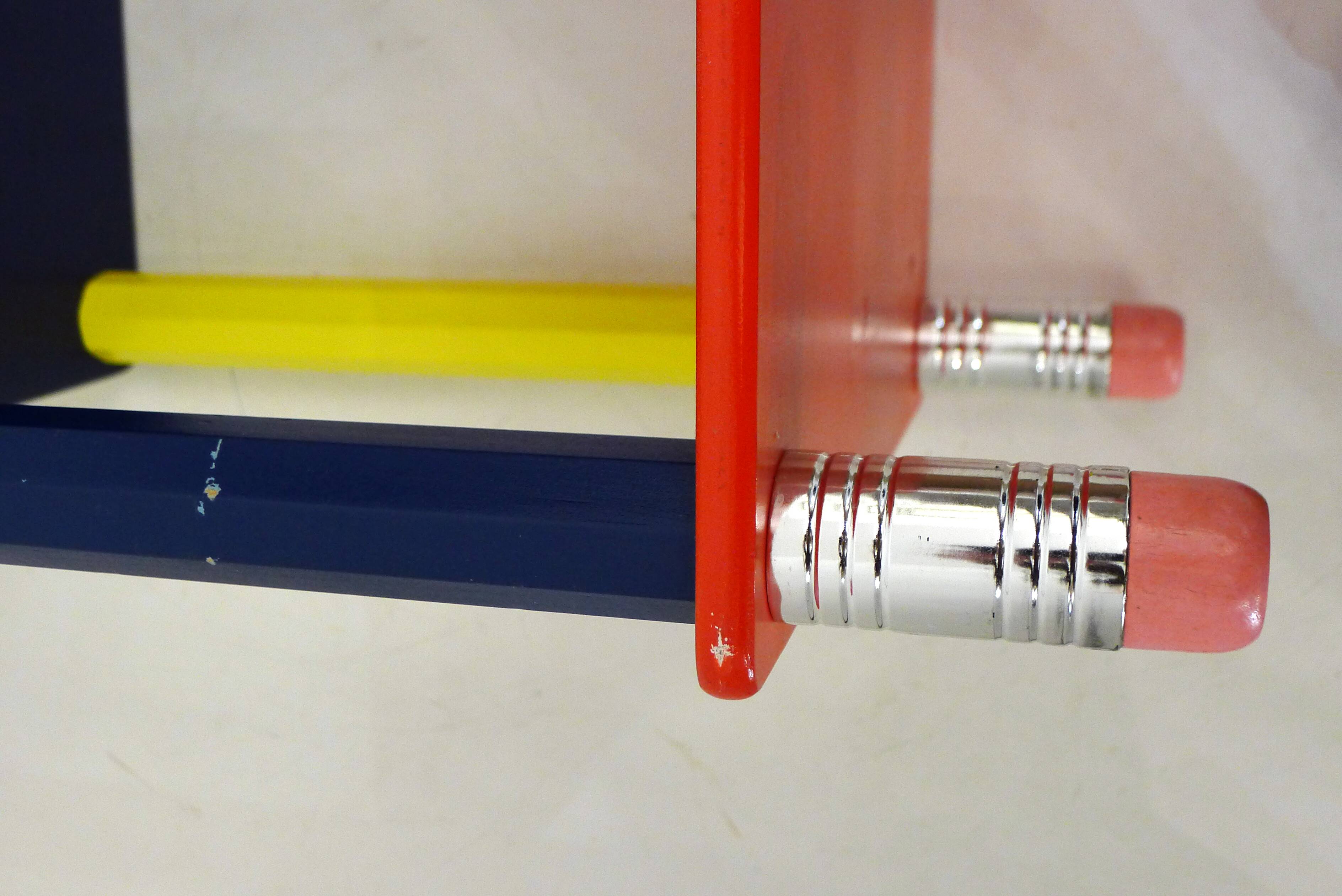 Side table / bedside table Colourful crayons 1980s