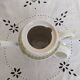 English porcelain coffee maker, green and gold, antique, vintage