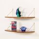 Danish extra deep teak floating shelves, set of 2