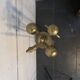 Solid brass fireplace set