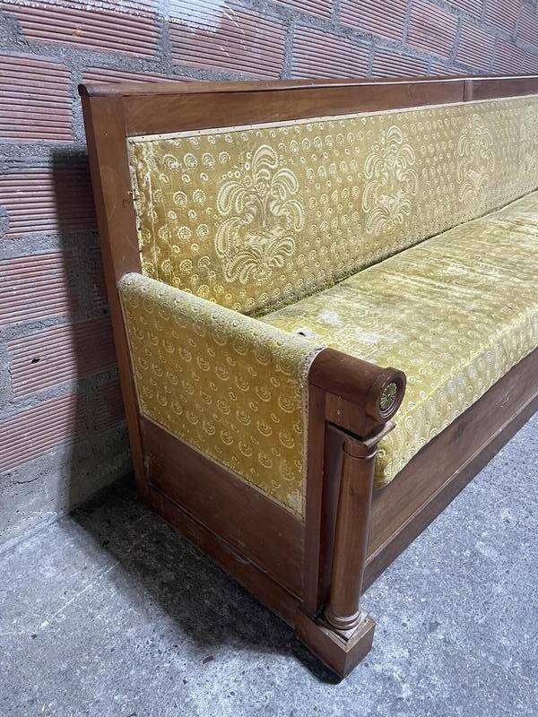 Canapé - Banquette époque Empire en noyer