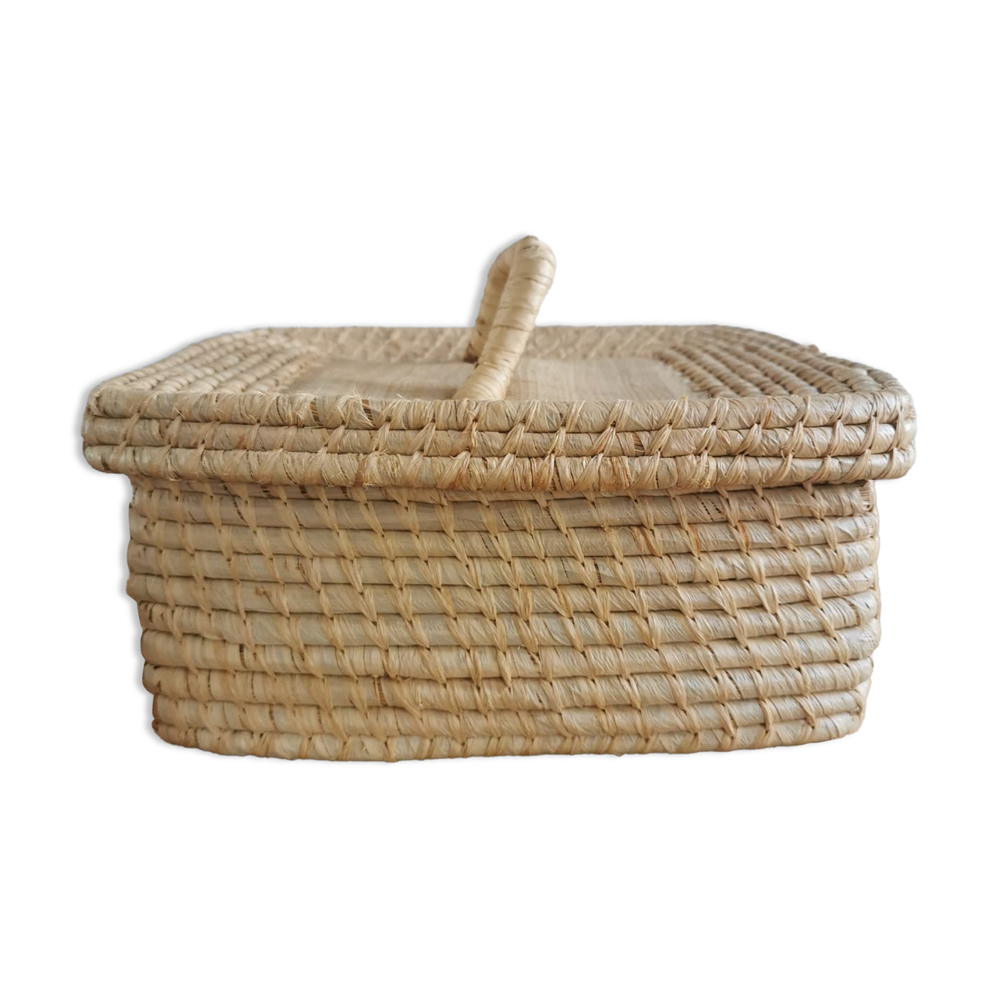 Vintage wicker suitcase