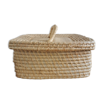 Vintage wicker suitcase