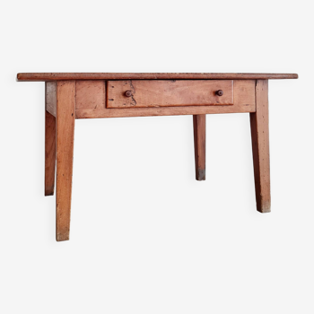 Low farm table with drawer