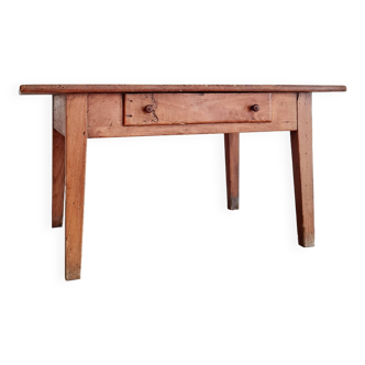 Low farm table with drawer