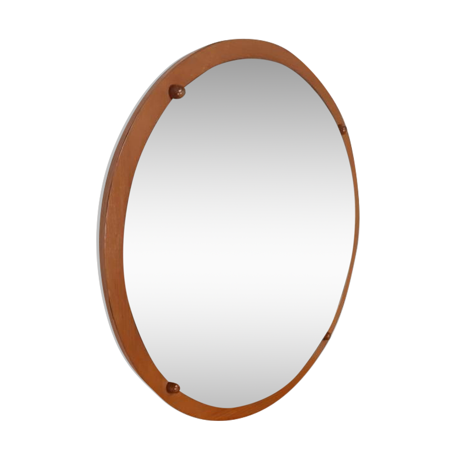 Vintage wooden round mirror MDK, 65 cm