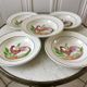 Lot of 5 hollow plates digoin sarreguemines model "rooster" years 40-50