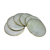 Set of 6 mother-of-pearl coasters