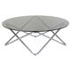 1970s vintage smoked glass and chromed round coffee table
