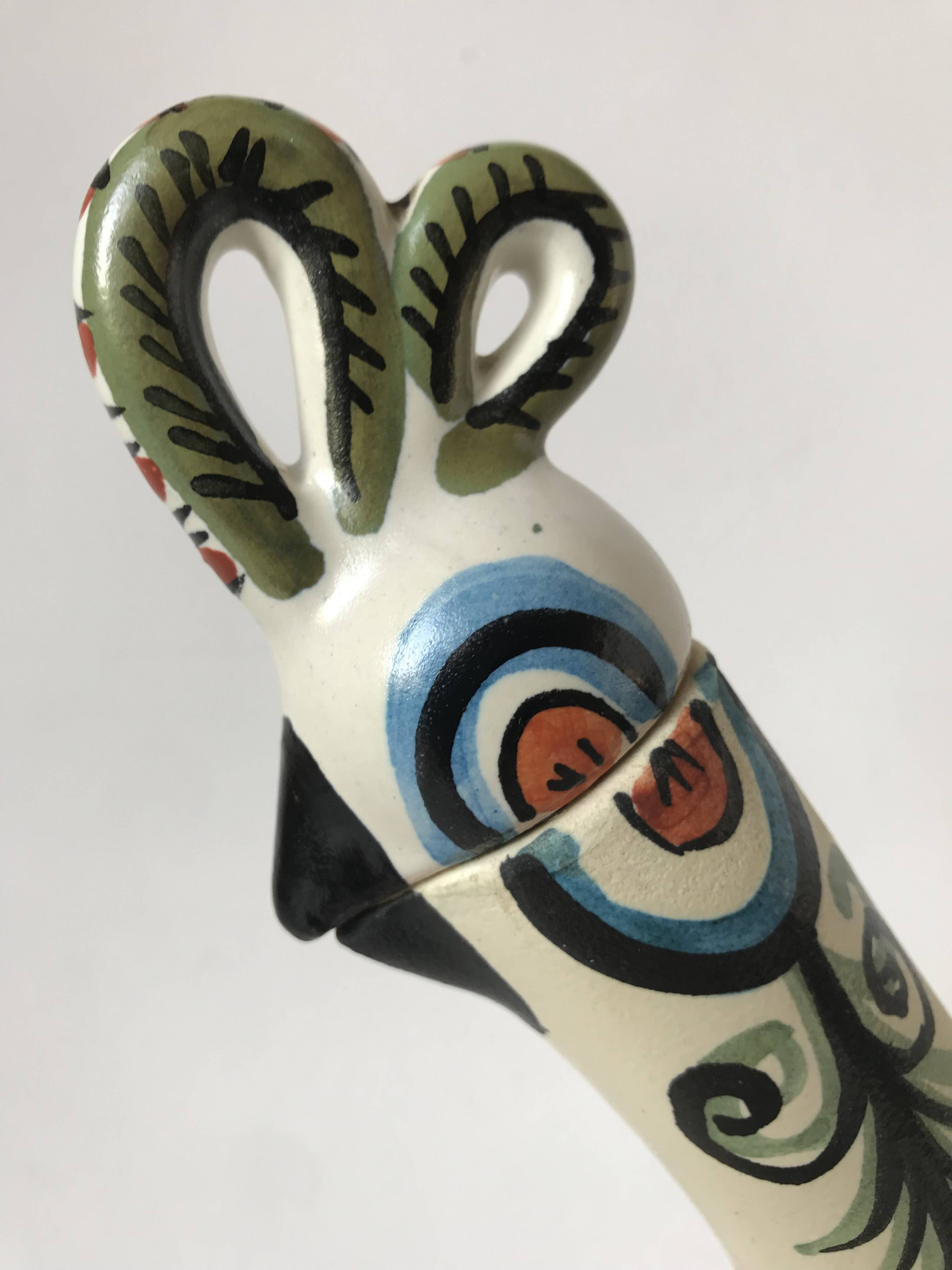 Zoomorphic ceramic bottle, Kéraluc, Georges Allier, 1950s