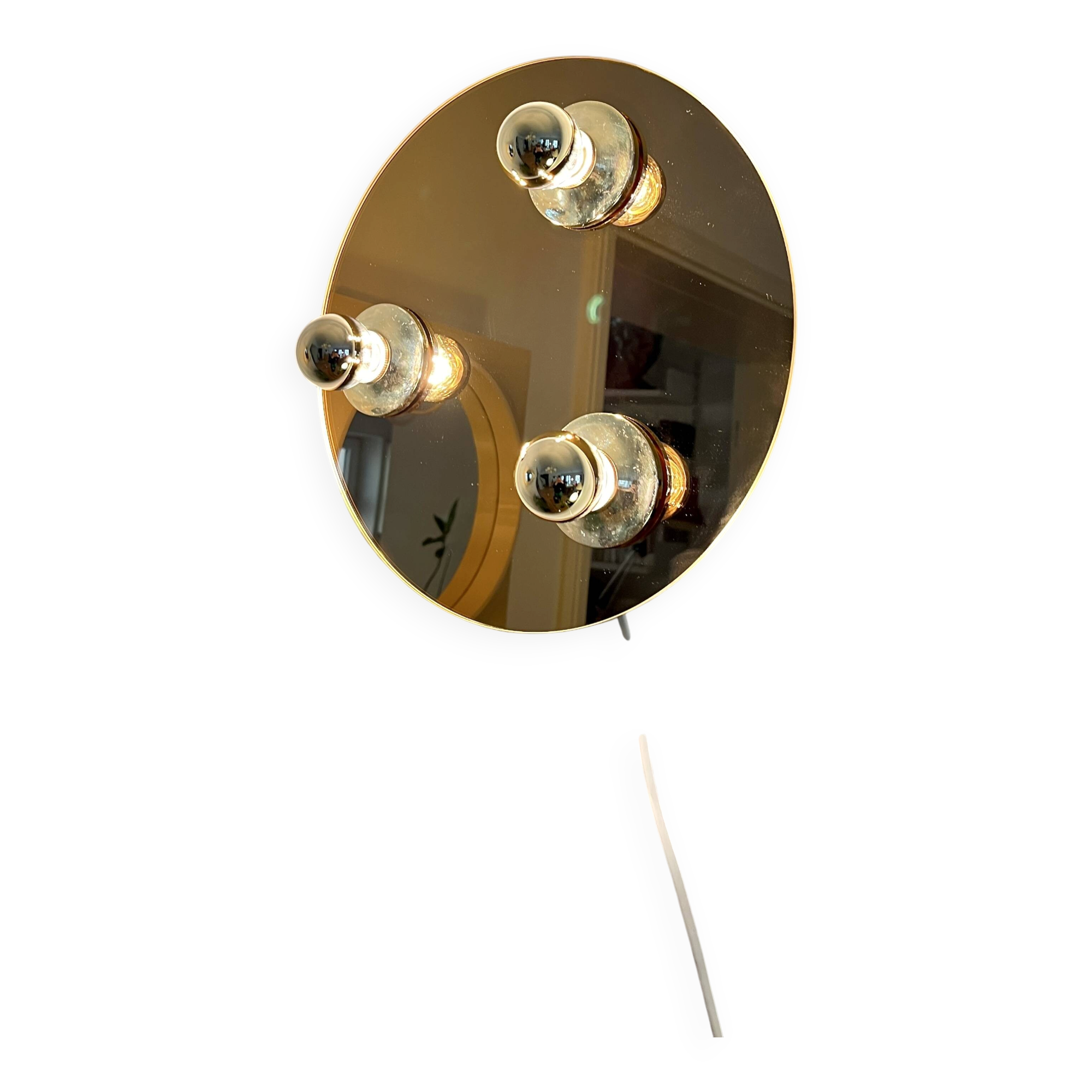 Vintage Pop Art Space Age Bronze mirrored Wall Lamp, Eglo, Germany, 1980s