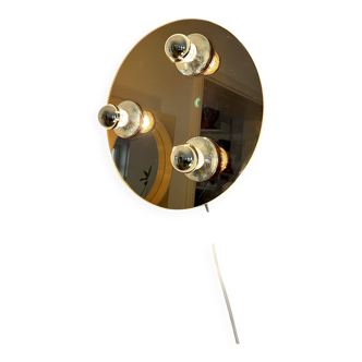 Vintage Pop Art Space Age Bronze mirrored Wall Lamp, Eglo, Germany, 1980s