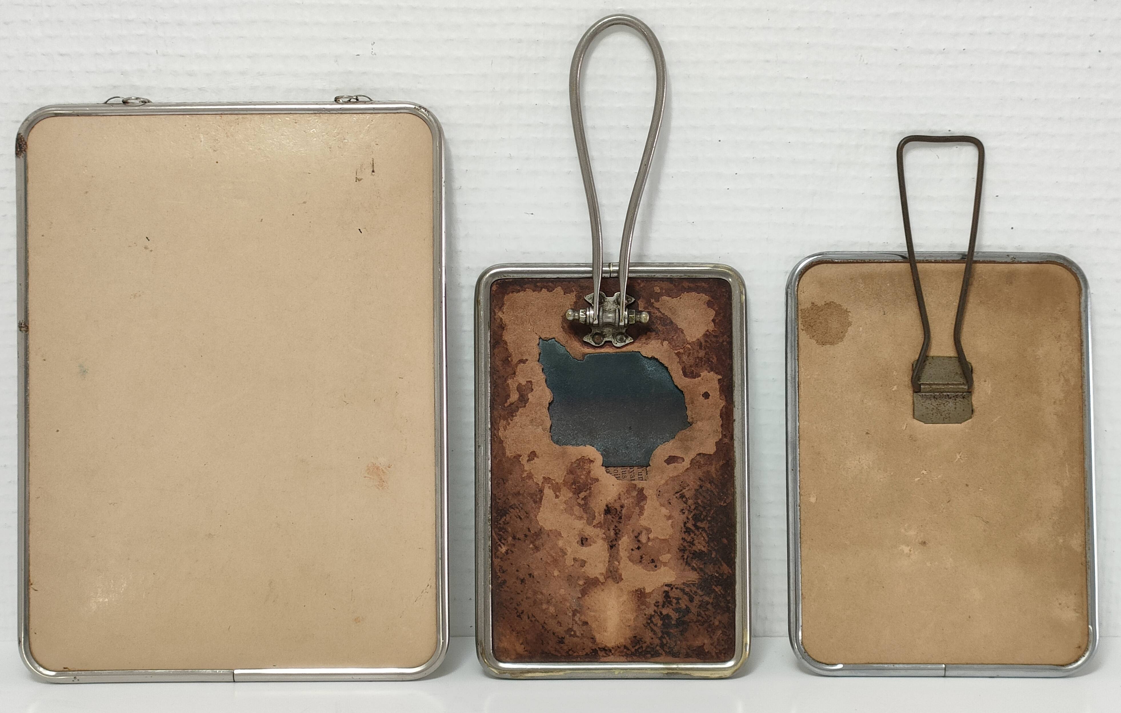 three barber mirrors metal frame early to middle XXth