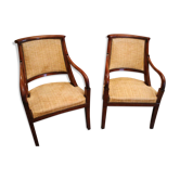 Pair of mahogany armchairs XIX Restoration