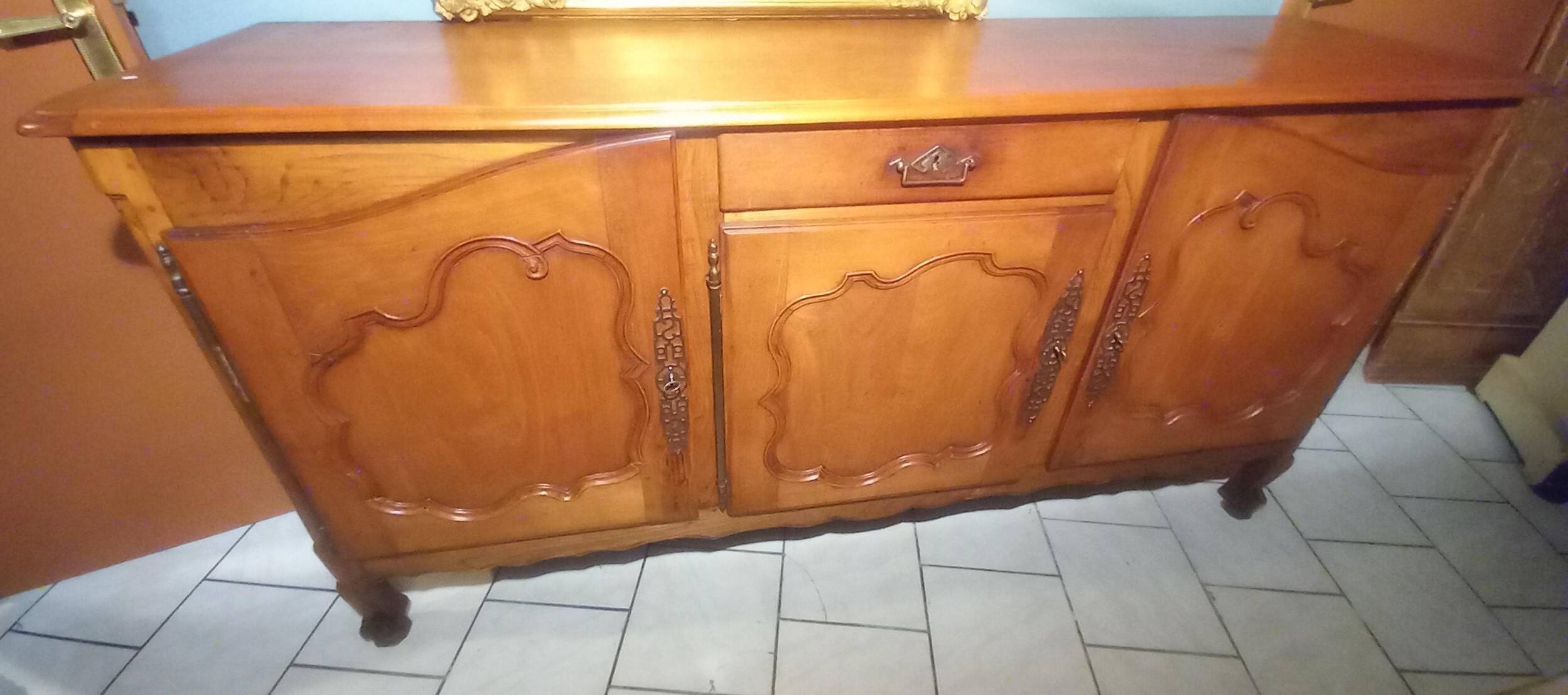 Louis XV oak and cherry wood sideboard