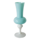 sky blue opaline vase and white feet 1970