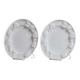 Set of 2 vintage ceramic plates - white glaze, fruit relief - Mid-Century design - Italy 1980s - decorative bowls, wedding decoration, gift