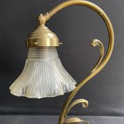 Table lamp – Golden brass and molded glass