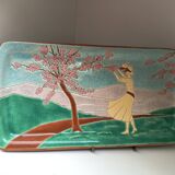 Longwy enamel plate art deco design