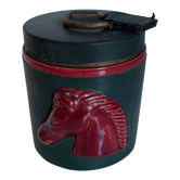 Vintage cigarette holder 1960 Longchamp leather horse - 11 x 10 cm
