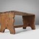 Rustic French wooden stool with beautiful patina, ca. 1900