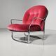 Pink velvet and chrome chaise longue Carlo de Carli for Cinova