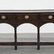 Table d'appoint/commode anglaise ancienne du XVIIIe siècle en chêne