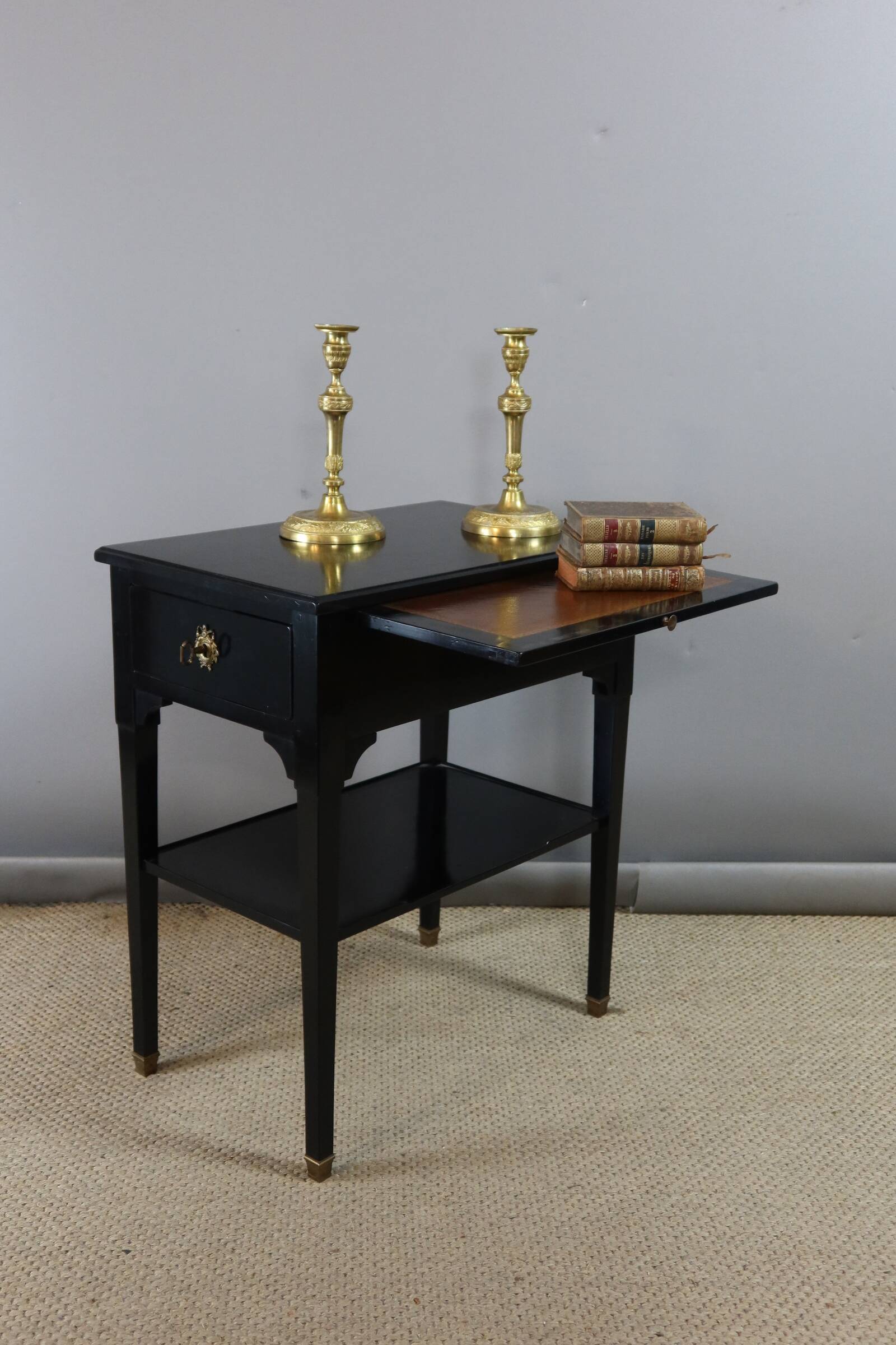 BLACKENED WOOD SIDE TABLE