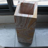 Large serpentine marble floor sheath vase carved into the mass
