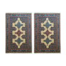 Pair Of Flatwoven Area Rug Handmade Flatwoven Beige Blue Wool Kilim Rug 163x245cm