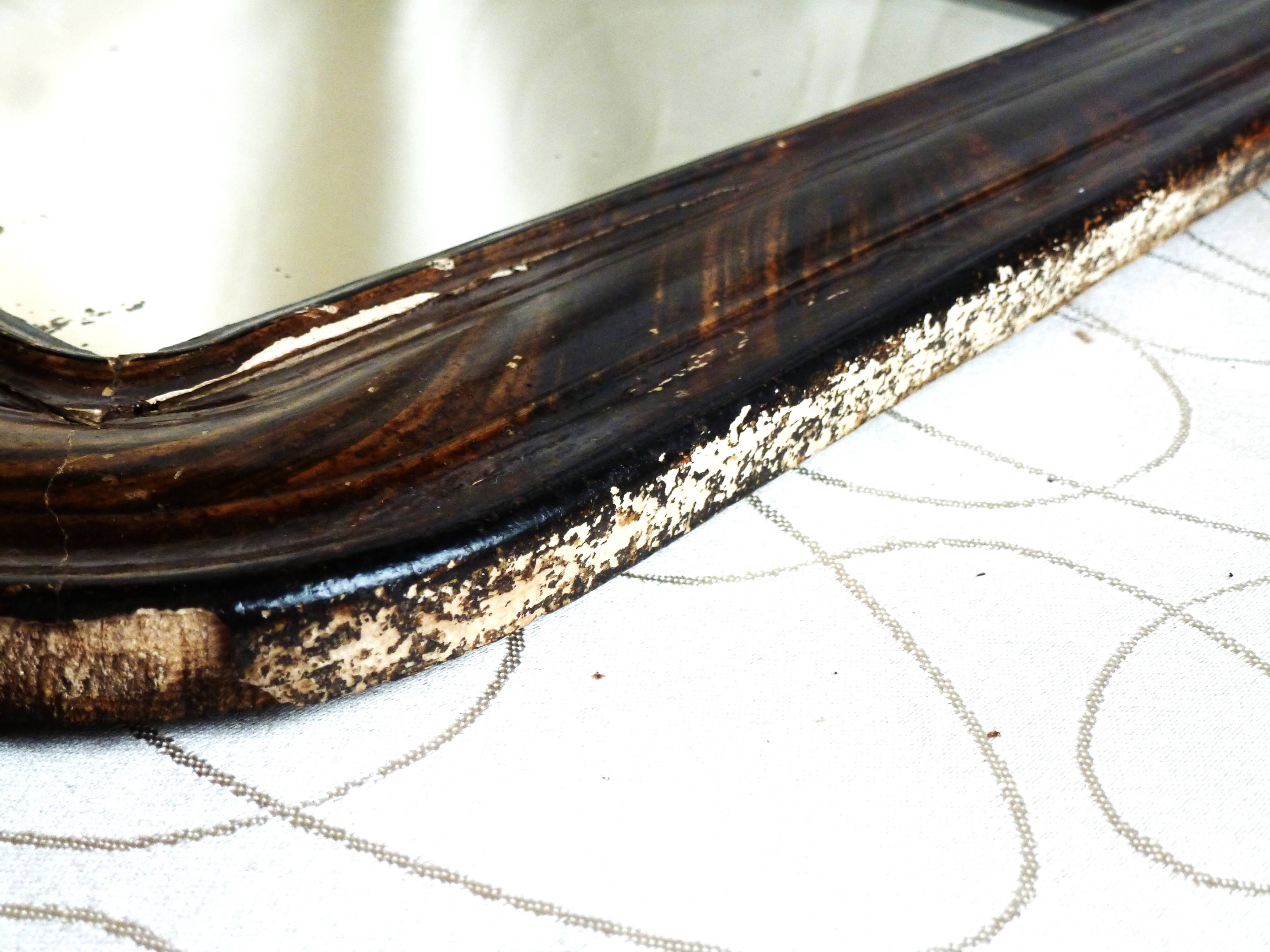 Antique small Louis-Philippe mercury mirror, vintage barber's mirror.