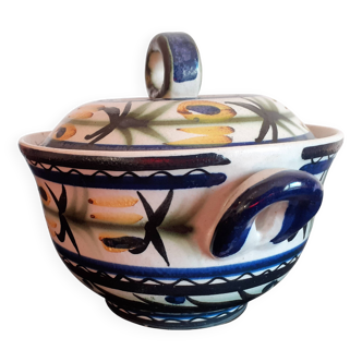Quimper keraluc / covered ceramic pot / hand painted