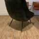 Fauteuil italien 1950' restauré velours anthracite