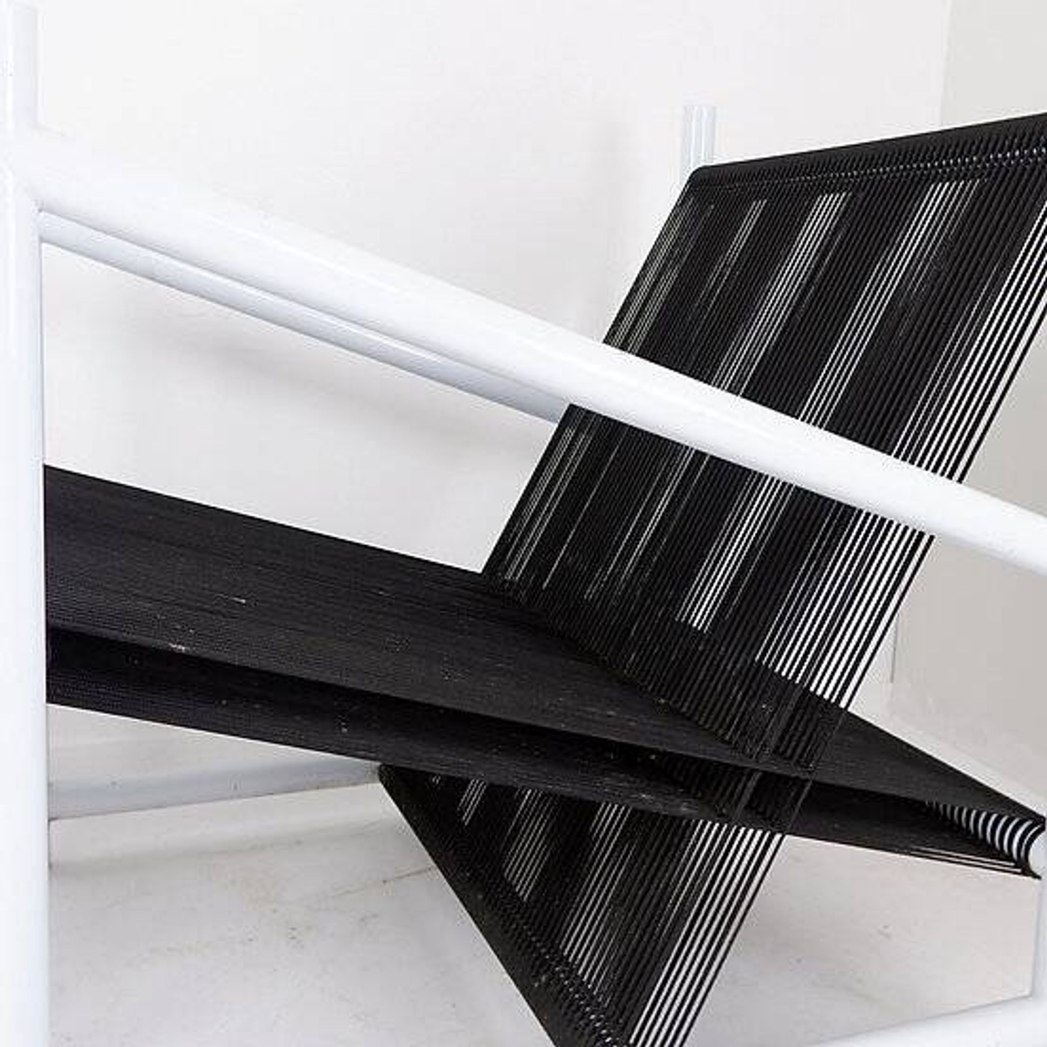 Indoor/Outdoor pair of Black/White Armchairs