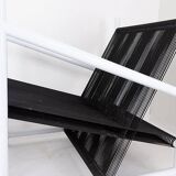 Indoor/Outdoor pair of Black/White Armchairs