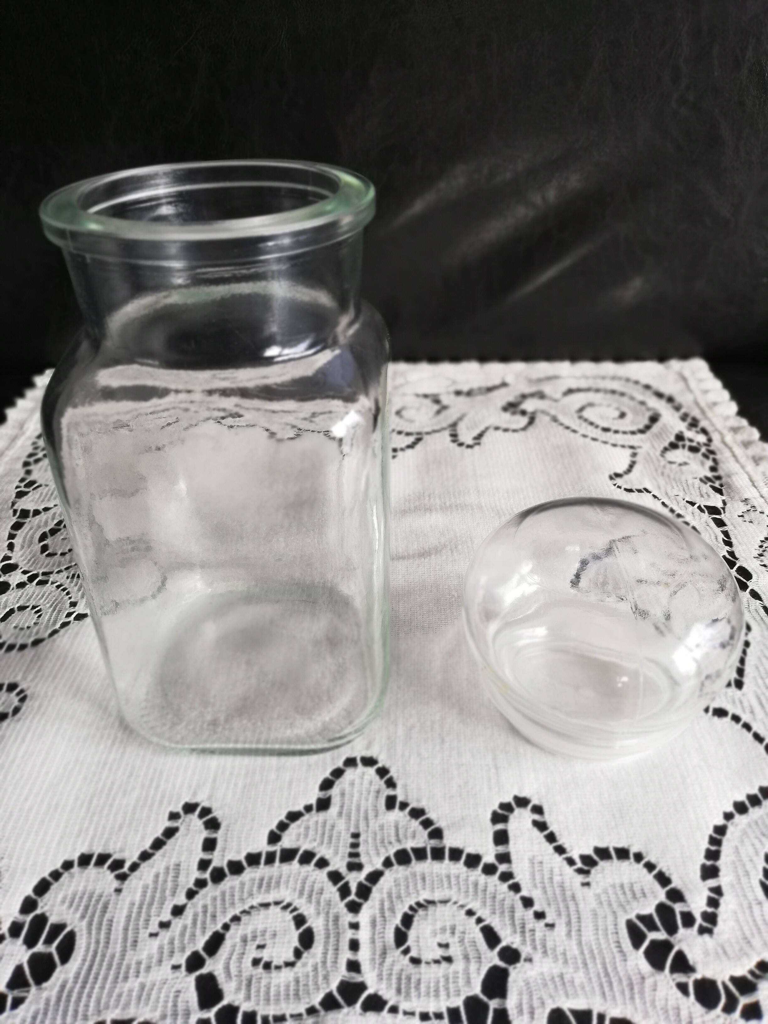 Clear glass jar