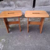 Vintage pine stool, side table