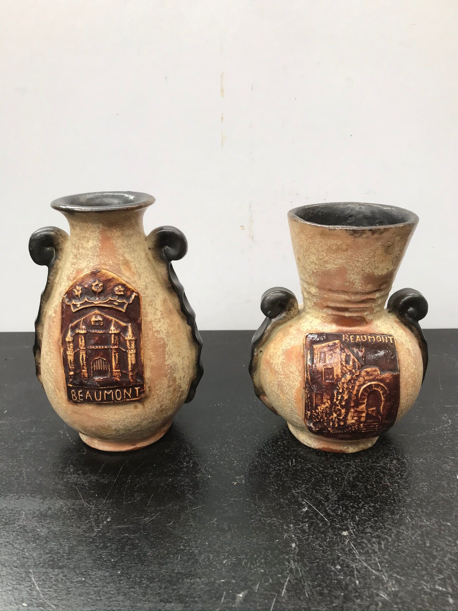 Pair of vase former beaumont terre cuite vintage